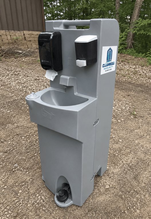 Portable handwash station with soap and paper towel dispensers